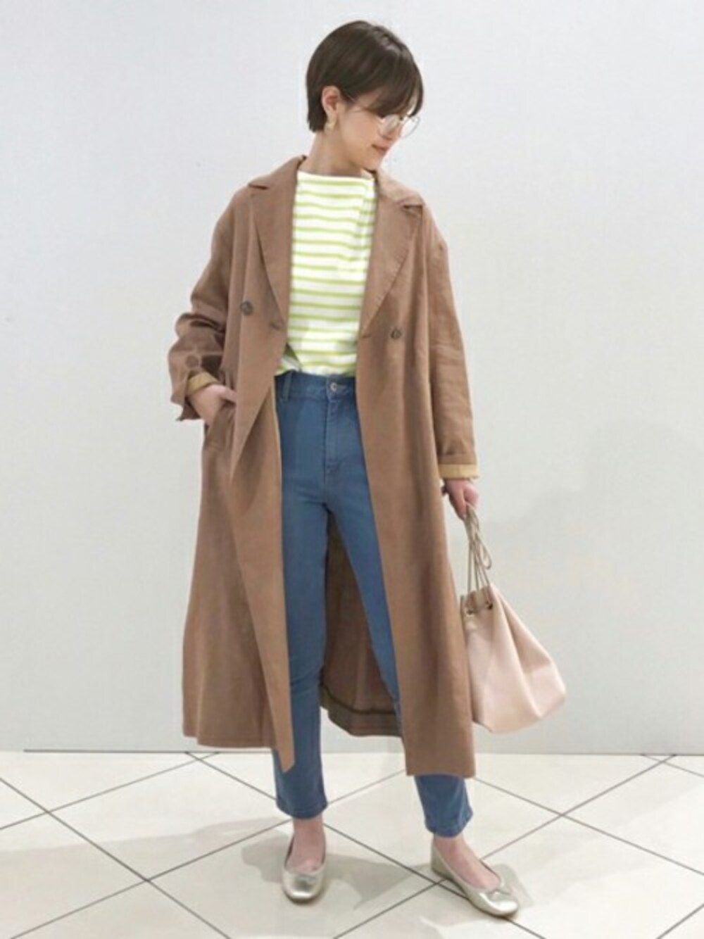 美品　SLOBE IENA ベルト付きロングコート スローブ イエナ SLOBE IENA トレンチコート ベルト付き F