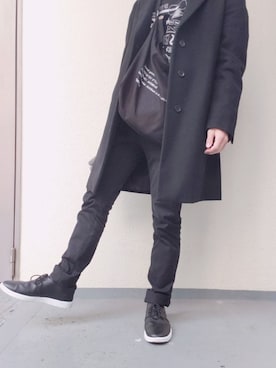 「GU（ジーユー）の（GU）スキニーフィットジーンズ（MEN ⁄ ジーンズ）」を使った、タイガ/taigaさん（メンズ・160cm）の冬コーディネート