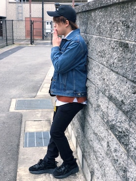 「TOMMY HILFIGER（トミーヒルフィガー）のアイテム（デニムジャケット）」を使った、yutoさん（メンズ・167cm）の冬コーディネート