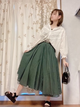 「AS KNOW AS PINKY（アズノゥアズピンキー）のアイテム（サンダル）」を使った、おゆさん（レディース・167cm）の春コーディネート