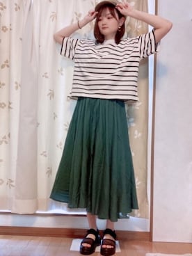 「AS KNOW AS PINKY（アズノゥアズピンキー）のアイテム（サンダル）」を使った、おゆさん（レディース・167cm）の春コーディネート