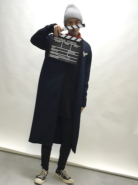 「MOUSSY（マウジー）のアイテム（チェスターコート）」を使った、WallnusLiさん（メンズ・173cm）の冬コーディネート