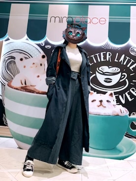 「PULL&BEAR（プルアンドベア）のアイテム（トレンチコート）」を使った、Regina 💜さん（レディース・164cm）の冬コーディネート