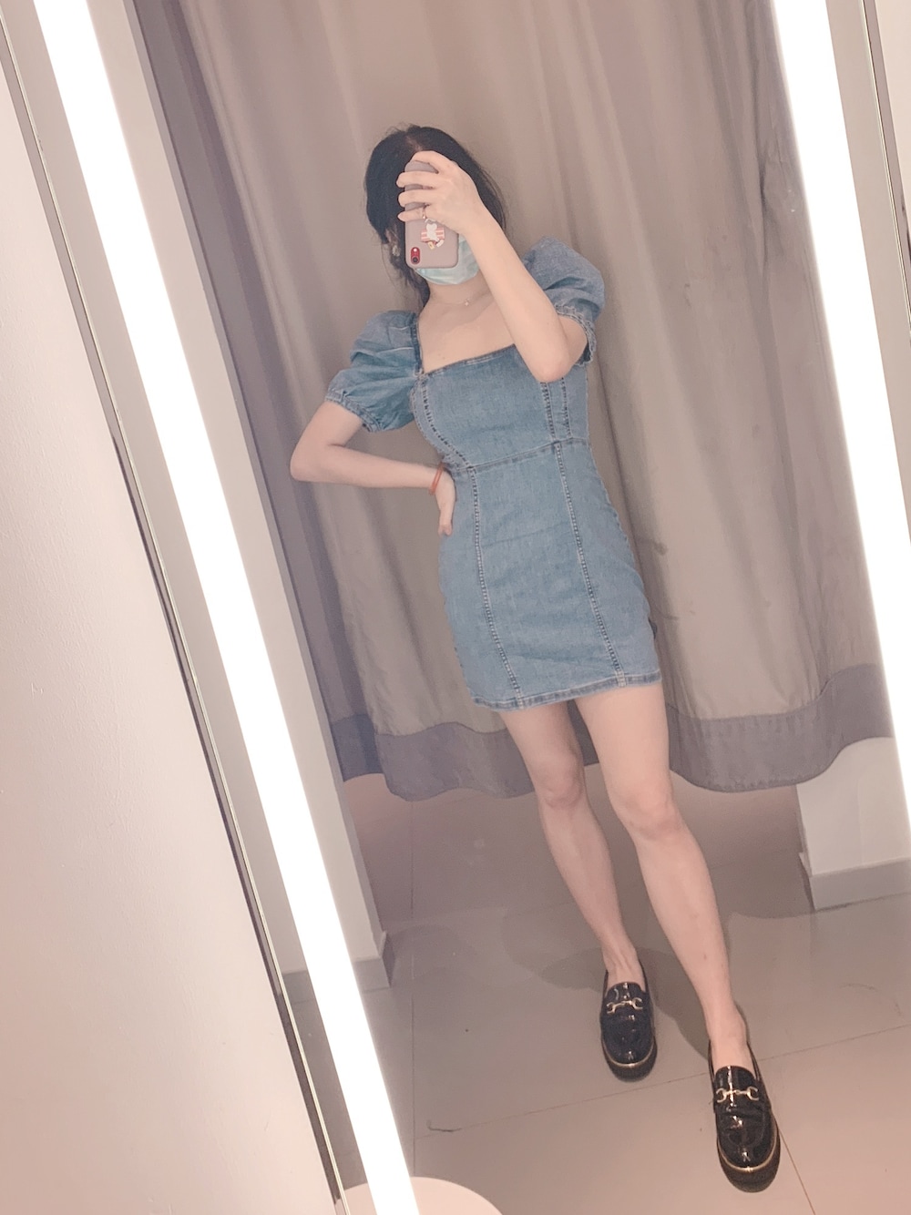 「164cm、sexy dress、ootd、街頭穿搭」｜「H&Mのアイテム（ワンピース/ドレス、ブルー系）」を使った、Regina 💜さん（レディース・164cm）の夏コーディネートの1枚目の写真