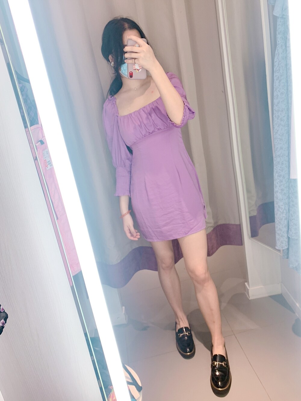 「ootd、街頭穿搭、164cm」｜「H&Mのアイテム（ワンピース/ドレス、パープル系）」を使った、Regina 💜さん（レディース・164cm）の夏コーディネートの1枚目の写真