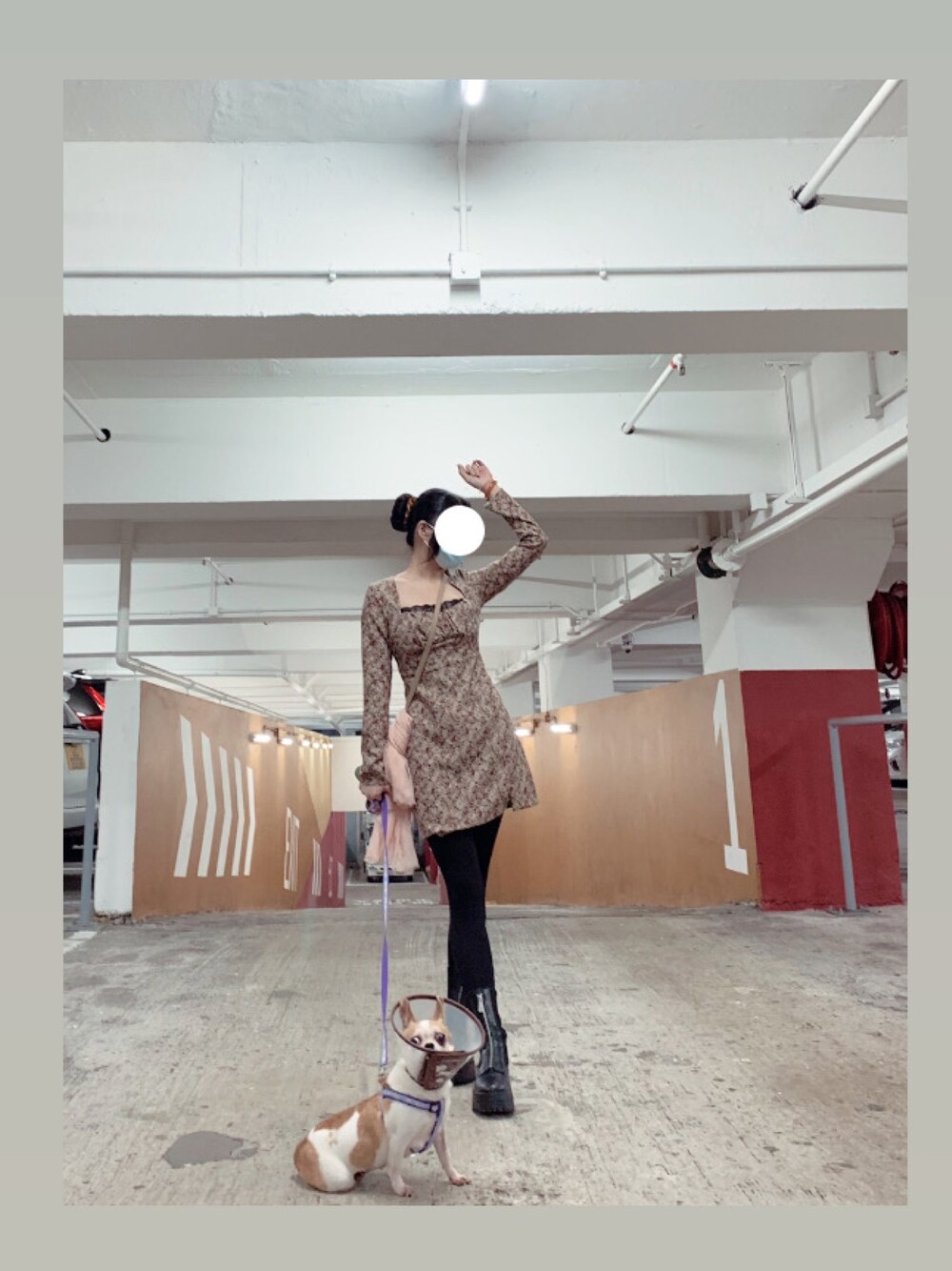 「ootd、164以上に見られる女、街頭穿搭、洋裝」｜「ZARAのアイテム（ワンピース、ブラウン系）」を使った、Regina 💜さん（レディース・164cm）の春コーディネートの1枚目の写真