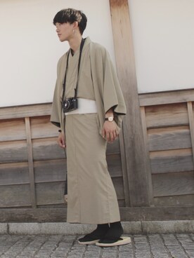 「着物」｜「アイテム（アナログ腕時計）」を使った、カズさん（メンズ・174cm）の春コーディネート