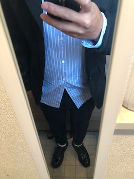 「アイテム（ドレスシューズ、グリーン系）」を使った、yukiさん（メンズ・170cm）の春コーディネート