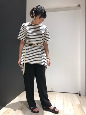 「LEPSIM（レプシィム）のアイテム（チュニック）」を使った、Kotoseさん（レディース・162cm）の春コーディネート