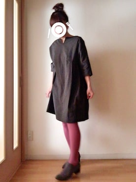 「ボックスワンピ」｜wakaba@さん（レディース・163cm）の冬コーディネート