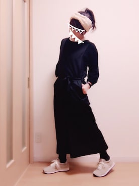 「chambre de charme（シャンブルドゥシャーム）のアイテム（サロペット/オーバーオール）」を使った、wakaba@さん（レディース・163cm）の冬コーディネート