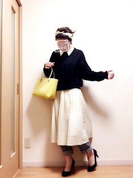 「白スカート」｜「アイテム（財布/小物）」を使った、wakaba@さん（レディース・163cm）の春コーディネート