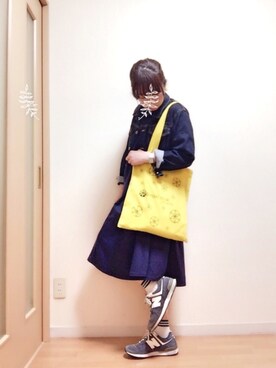 「ベルイエロー」｜「アイテム（ブルゾン）」を使った、wakaba@さん（レディース・163cm）の春コーディネート