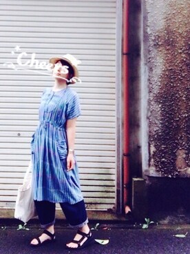 「REEF（リーフ）のアイテム（パンツ）」を使った、wakaba@さん（レディース・163cm）の夏コーディネート