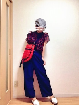 「ハンチング」｜「アイテム（メッセンジャーバッグ）」を使った、wakaba@さん（レディース・163cm）の秋コーディネート