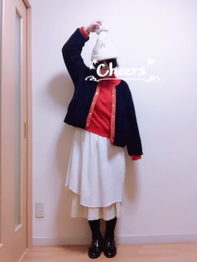 「白スカート」｜「アイテム（スウェット）」を使った、wakaba@さん（レディース・163cm）の春コーディネート