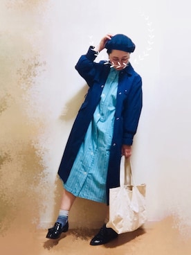 「古着女子」｜「アイテム（トレンチコート）」を使った、wakaba@さん（レディース・163cm）の春コーディネート