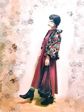 「古着好きな人と繋がりたい」｜「アイテム（ブルゾン）」を使った、wakaba@さん（レディース・163cm）の秋コーディネート