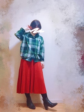 「スウェードスカート」｜「アイテム（ブルゾン）」を使った、wakaba@さん（レディース・163cm）の秋コーディネート