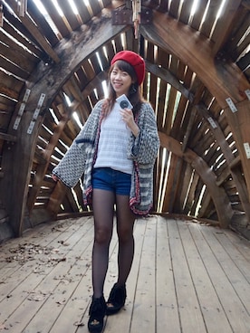 「PULL&BEAR（プルアンドベア）のアイテム（その他アウター）」を使った、Cari Chenさん（レディース・158cm）の冬コーディネート