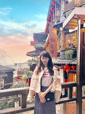 「COACH」｜「アイテム（その他）」を使った、Cari Chenさん（レディース・158cm）の冬コーディネート