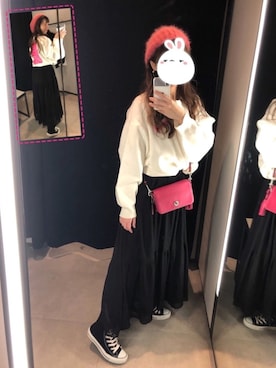 「COACH」｜「アイテム（その他）」を使った、Cari Chenさん（レディース・158cm）の冬コーディネート