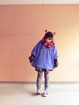 「スウェット×シャツ」｜えりなさん（レディース・155cm）の冬コーディネート