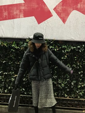 「Abercrombie&Fitch（アバークロンビーアンドフィッチ）のアイテム（ダウンジャケット/コート）」を使った、肉糜肉糜さん（レディース・164cm）の春コーディネート