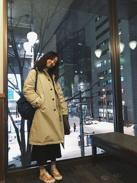 「Abercrombie&Fitch（アバークロンビーアンドフィッチ）のアイテム（バッグ）」を使った、肉糜肉糜さん（レディース・164cm）の春コーディネート