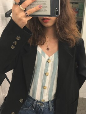 「Abercrombie&Fitch（アバークロンビーアンドフィッチ）のアイテム（キャミソール）」を使った、肉糜肉糜さん（レディース・164cm）の春コーディネート