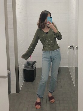 「Abercrombie&Fitch（アバークロンビーアンドフィッチ）のアイテム（シューズ）」を使った、肉糜肉糜さん（レディース・164cm）の春コーディネート