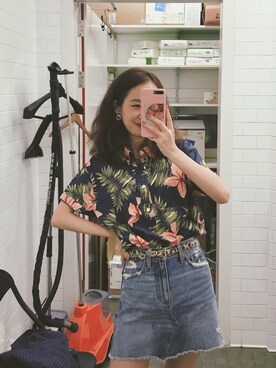 「Abercrombie&Fitch（アバークロンビーアンドフィッチ）のアイテム（スカート）」を使った、肉糜肉糜さん（レディース・164cm）の夏コーディネート