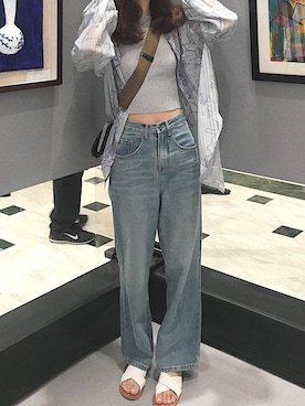 「Abercrombie&Fitch（アバークロンビーアンドフィッチ）のアイテム（シューズ）」を使った、肉糜肉糜さん（レディース・164cm）の夏コーディネート