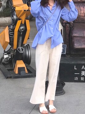 「Abercrombie&Fitch（アバークロンビーアンドフィッチ）のアイテム（シューズ）」を使った、肉糜肉糜さん（レディース・164cm）の夏コーディネート