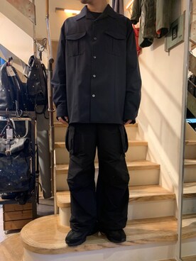 「B'2nd（ビーセカンド）のアイテム（カーゴパンツ）」を使った、TAIGAさん（メンズ・166cm）の冬コーディネート