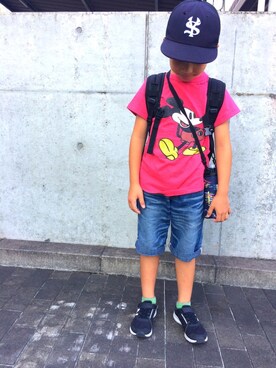 「ミッキー」｜r8さん（キッズ・120cm）の夏コーディネート