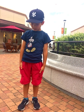 「ミッキー」｜r8さん（キッズ・121cm）の夏コーディネート