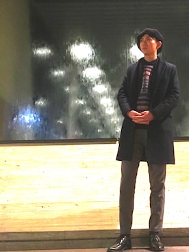 「大晦日」｜「アイテム（チェスターコート）」を使った、しょーうまさん（メンズ・178cm）の冬コーディネート