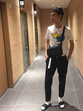「RED KAP（レッドキャップ）のアイテム（スラックス）」を使った、しょーうまさん（メンズ・178cm）の夏コーディネート