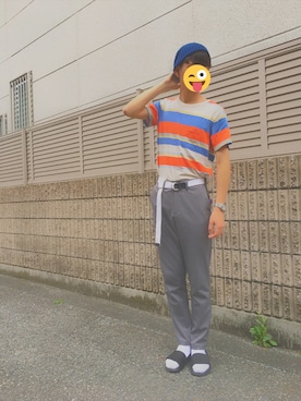 「ORANGE TAB（オレンジタブ）のアイテム」を使った、しょーうまさん（メンズ・178cm）の夏コーディネート