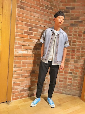 「RED KAP（レッドキャップ）のアイテム（スラックス）」を使った、しょーうまさん（メンズ・178cm）の夏コーディネート