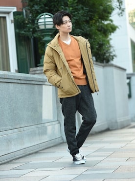 「NAVY（ネイビー）のアイテム」を使った、マックハウスZOZOスタイリスト メンズさん（メンズ・178cm）の冬コーディネート