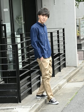 「Dickies（ディッキーズ）のアイテム（トップス）」を使った、マックハウスZOZOスタイリスト メンズさん（メンズ・178cm）の春コーディネート