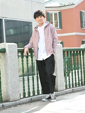 「NAVY（ネイビー）のアイテム」を使った、マックハウスZOZOスタイリスト メンズさん（メンズ・178cm）の春コーディネート