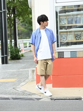 「NAVY（ネイビー）のアイテム」を使った、マックハウスZOZOスタイリスト メンズさん（メンズ・178cm）の夏コーディネート