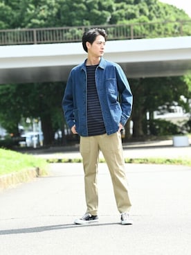 「NAVY（ネイビー）のアイテム」を使った、マックハウスZOZOスタイリスト メンズさん（メンズ・178cm）の秋コーディネート