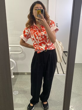「黒パンツ」｜#risa#さん（レディース・154cm）の冬コーディネート