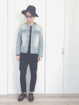 「パラブーツ」｜「アイテム（デニムジャケット）」を使った、TAKAさん（メンズ・175cm）の春コーディネート