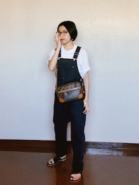 「THE SHINZONE（ザ　シンゾーン）のアイテム（オールインワン・サロペット）」を使った、ma---riさん（レディース・151cm）の夏コーディネート
