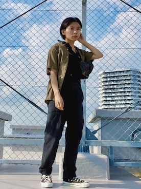 「THE SHINZONE（ザ　シンゾーン）のアイテム（オールインワン・サロペット）」を使った、ma---riさん（レディース・151cm）の夏コーディネート